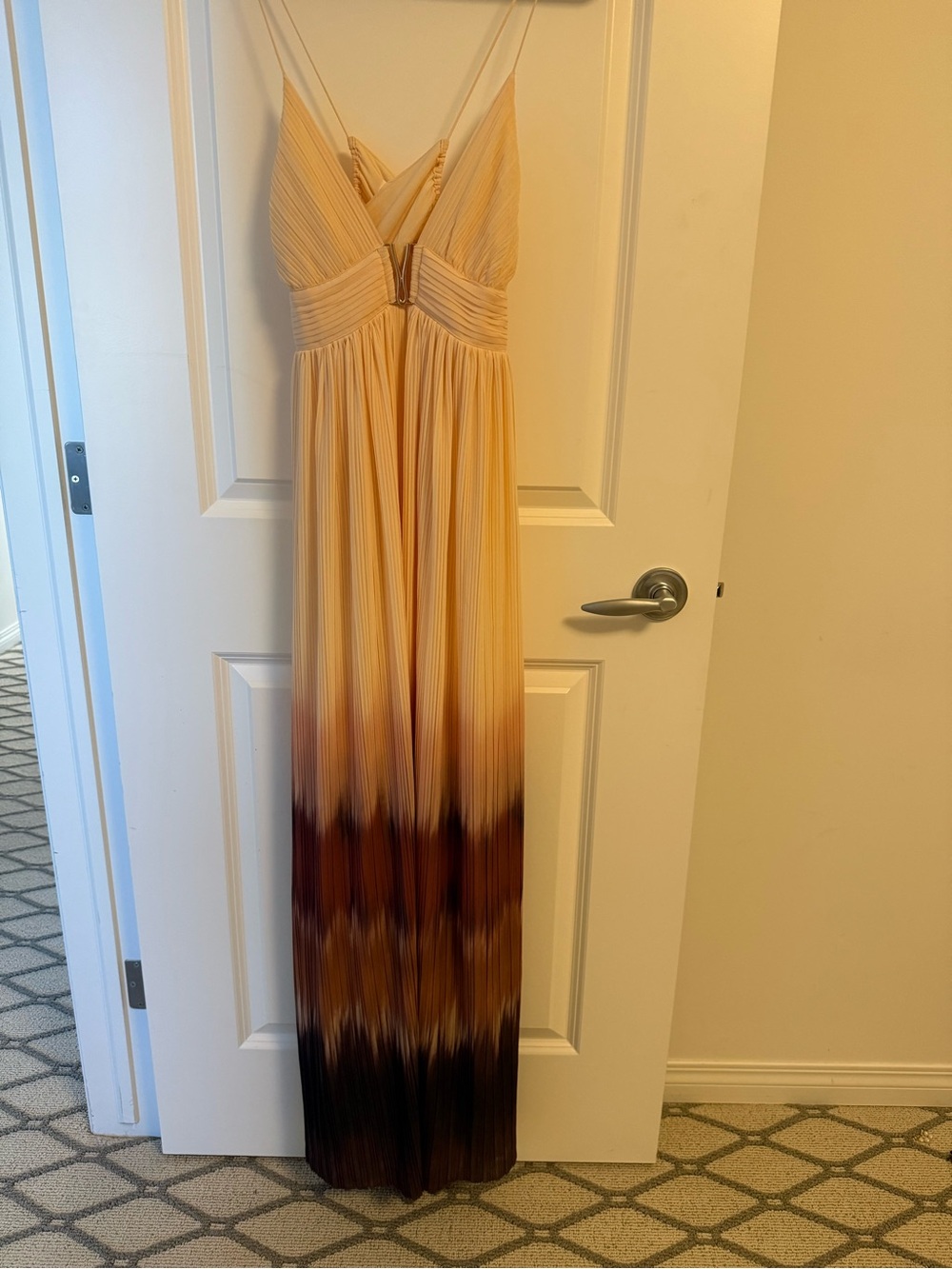 Ba&sh Wila Ombré Pleated Maxi Dress Open Back Pink Gown | Size L NWT - Picture 4 of 13